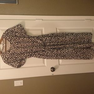 Leopard print midi dress